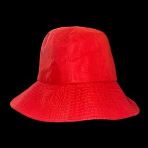 Vintage 90’s Searle Red Cotton Lined Bucket Hat Coastal Prep Minimalist
